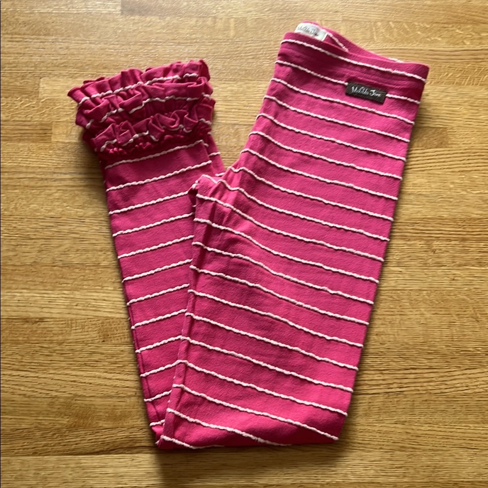 Matilda Jane Pink and White Striped Leggings